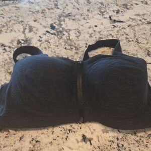 Victoria's Secret Charcoal Front-Zip Sports Bra